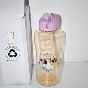 Bioworld Disney Princess Motivational Quotes 2-Liter Water Bottle, Purple, Leak-